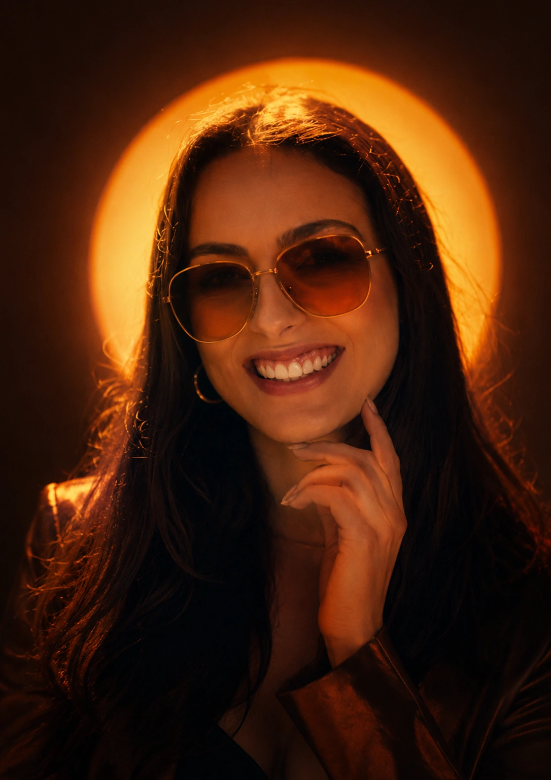 Amber Halo Fashion Editorial Portrait