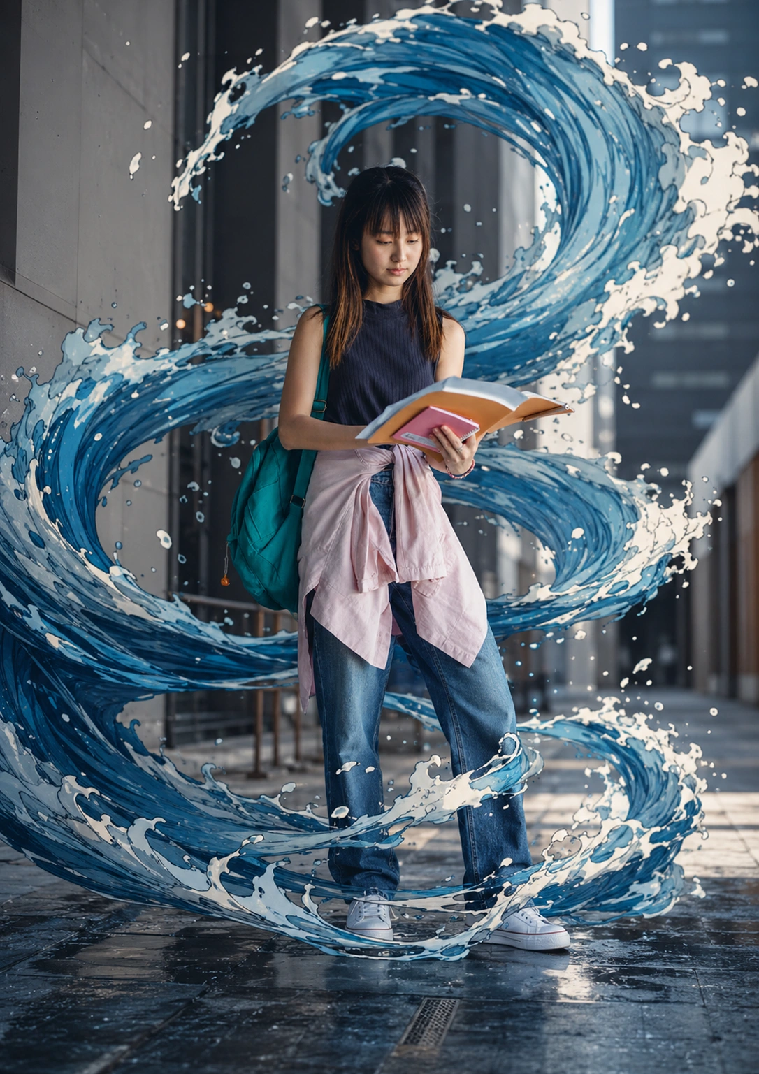 Anime Water Fashion Editorial Portrait