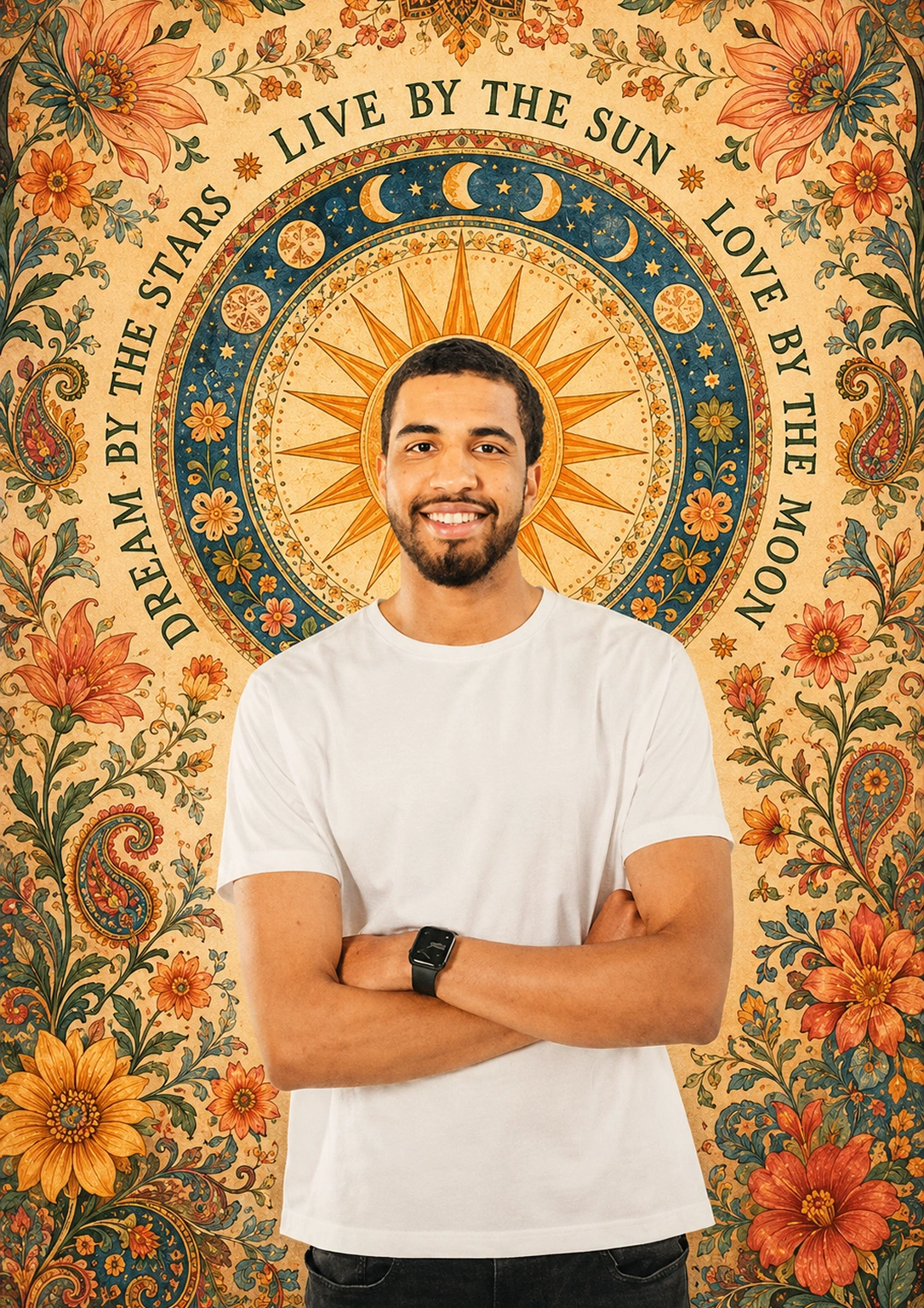 Boho Folk Mandala Portrait Poster