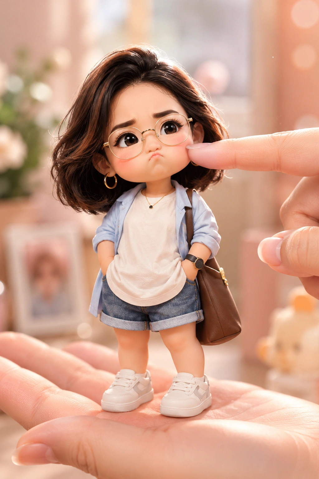 Chibi Designer Toy Cheek Poke