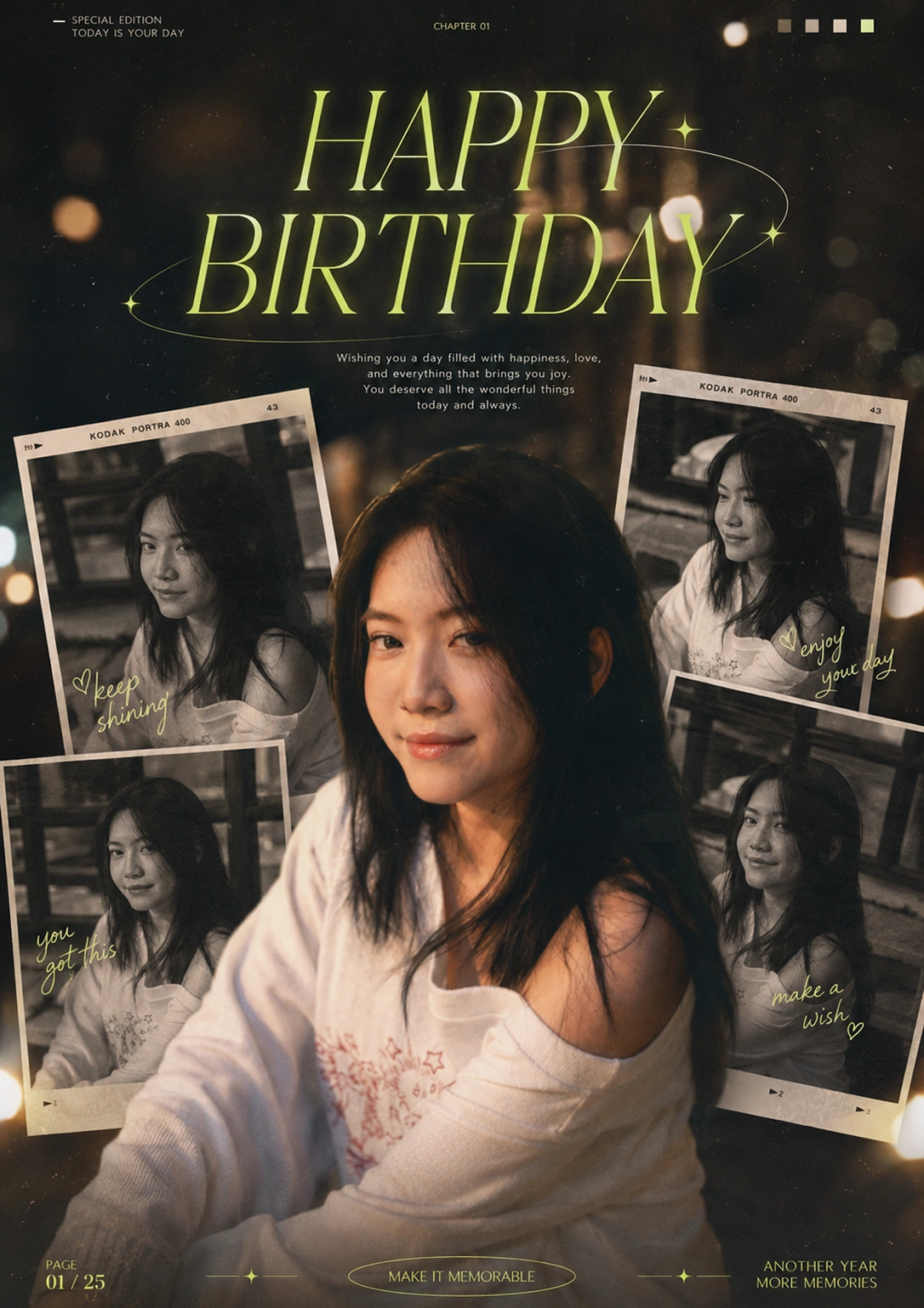 Cinematic Birthday Editorial Poster