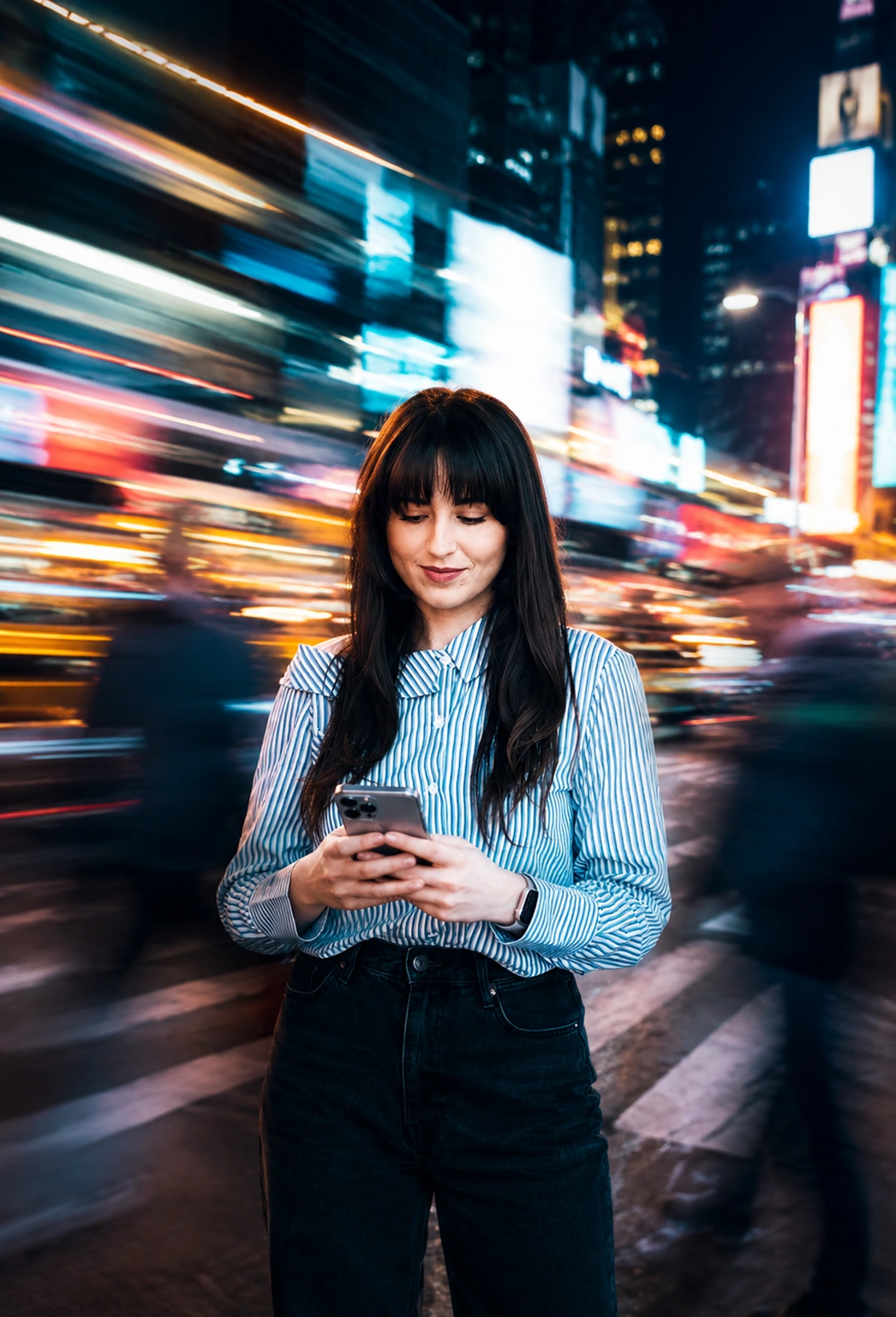 Cinematic Motion-Blur Street Portrait