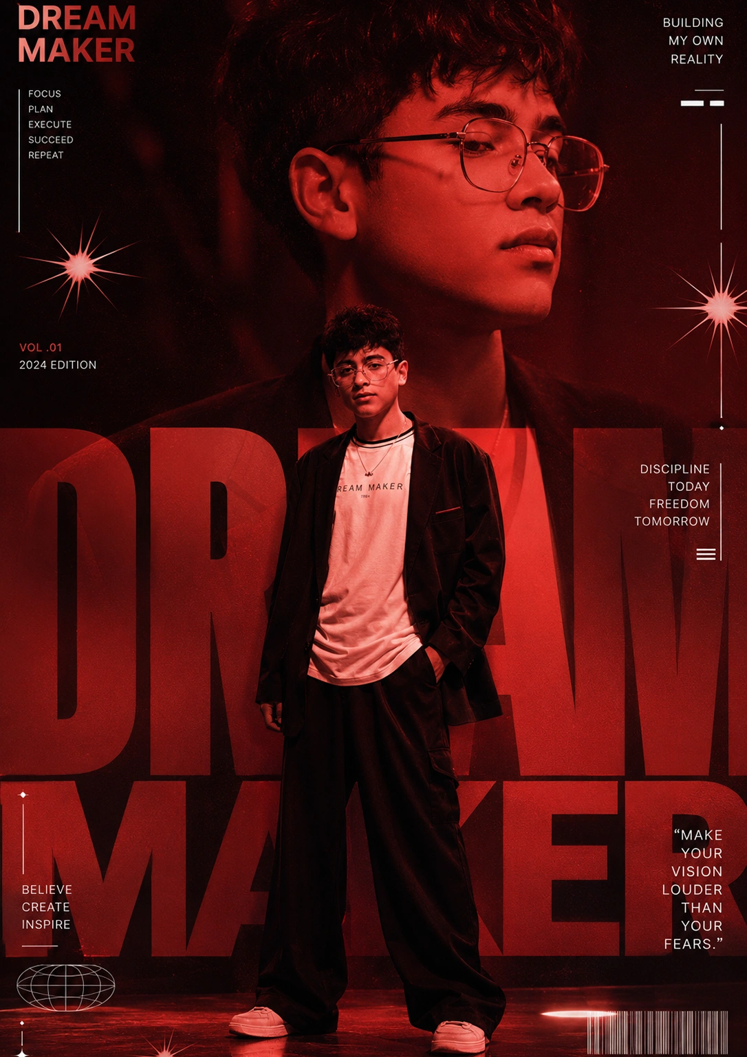 Cinematic Red Graphic Editorial Poster