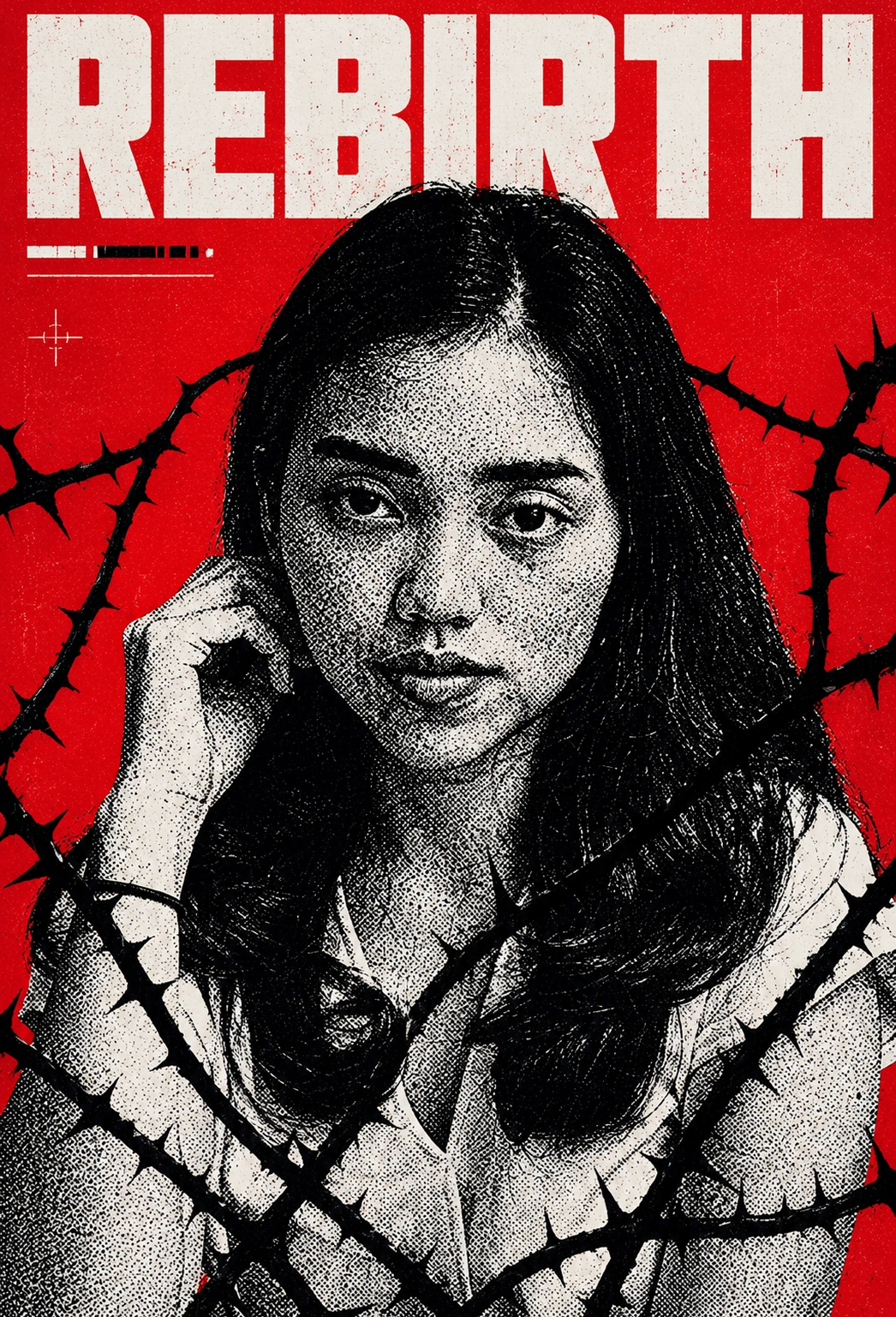 Experimental Halftone Cyberpunk Poster Portrait