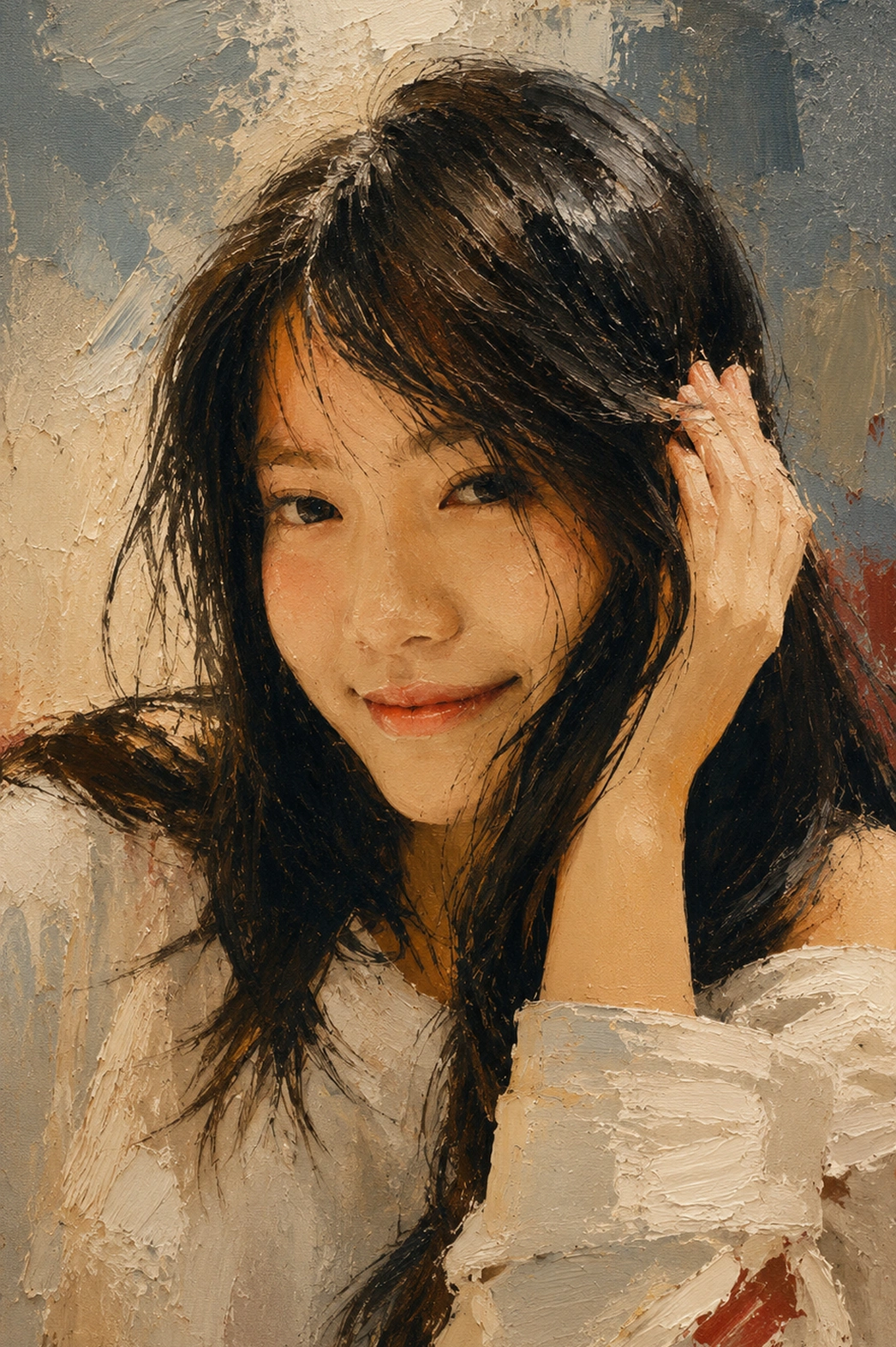 Expressive Textured Oil Painting Portrait