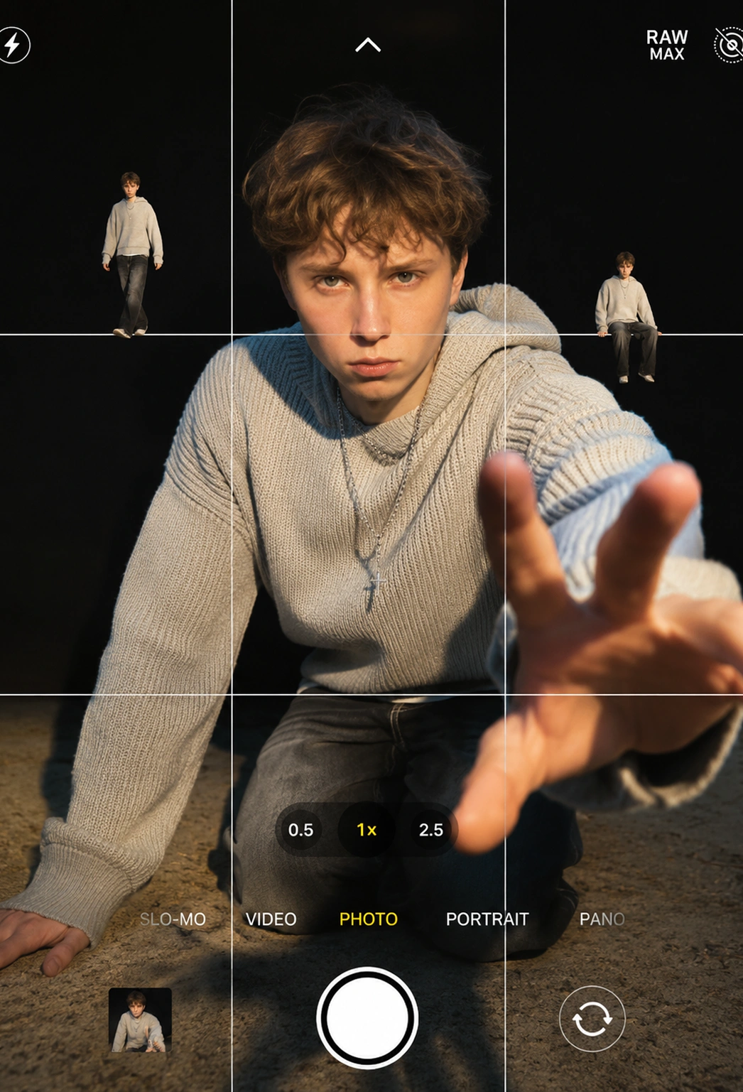 Forced-Perspective Camera Grid Portrait