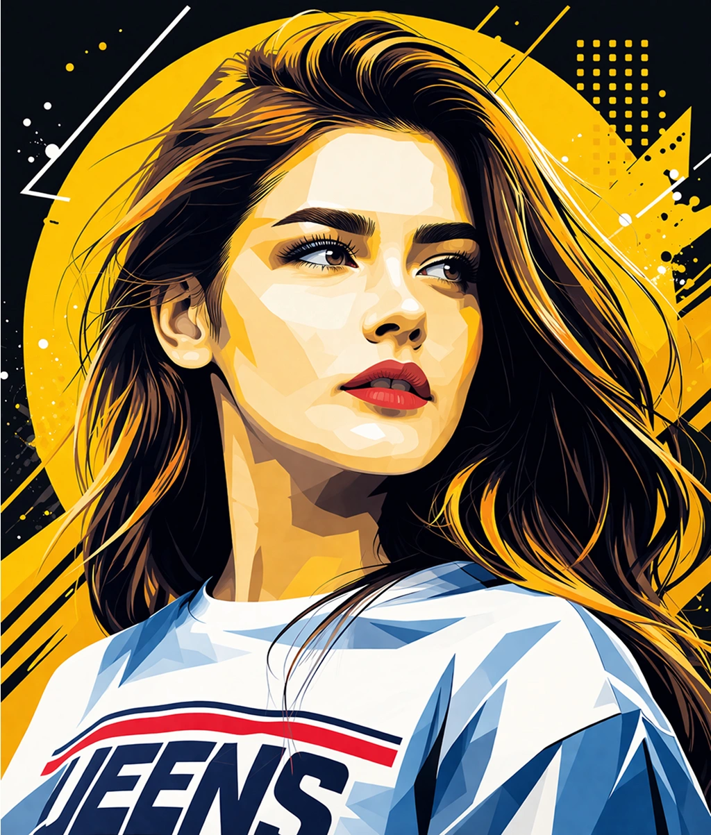 Geometric Pop-Art Vector Portrait