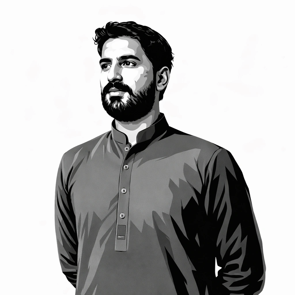High-Contrast Monochrome Vector Portrait