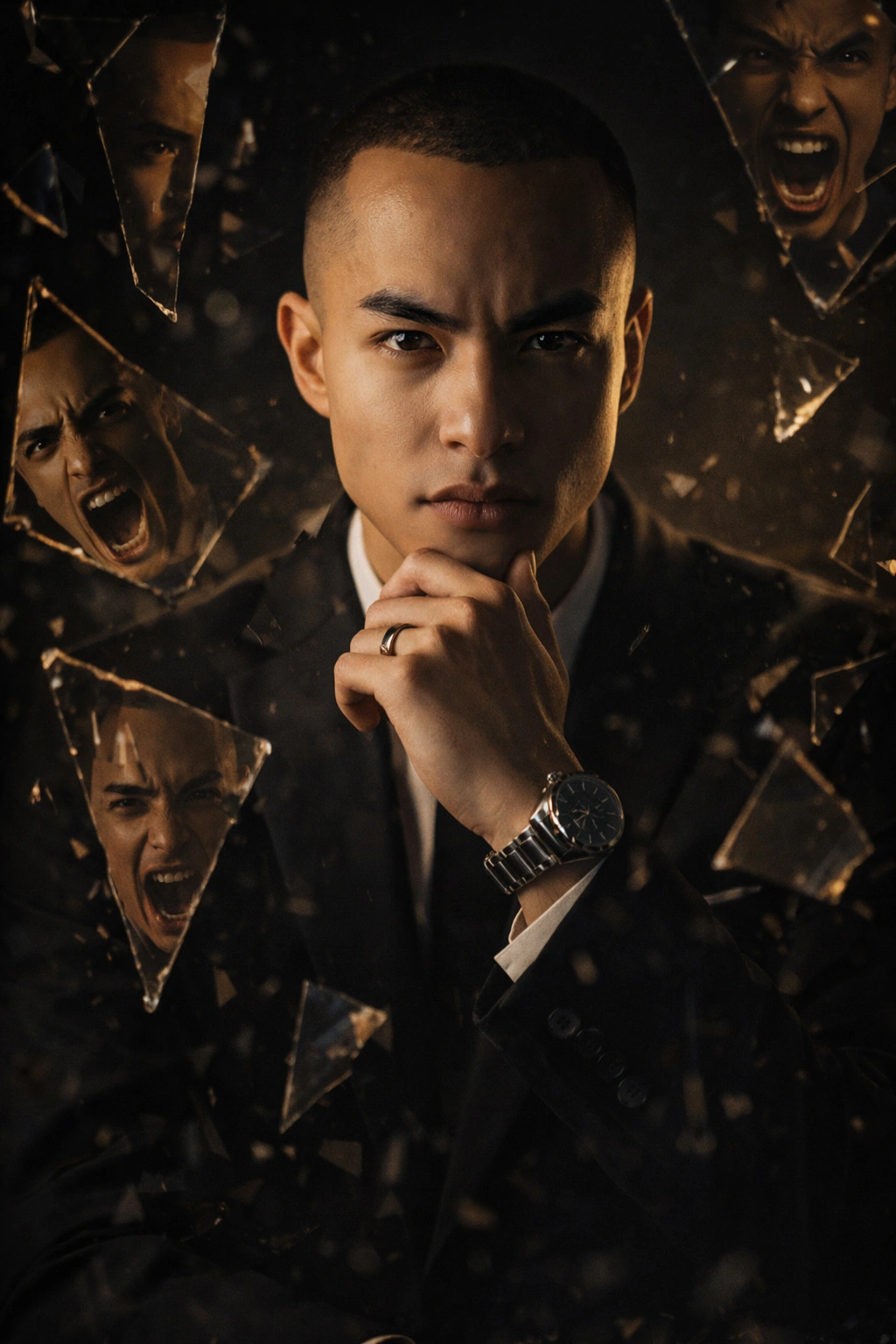 Luxury Shattered Glass Portrait