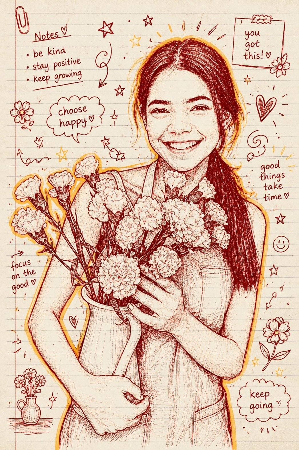 Notebook Doodle Sketch Portrait
