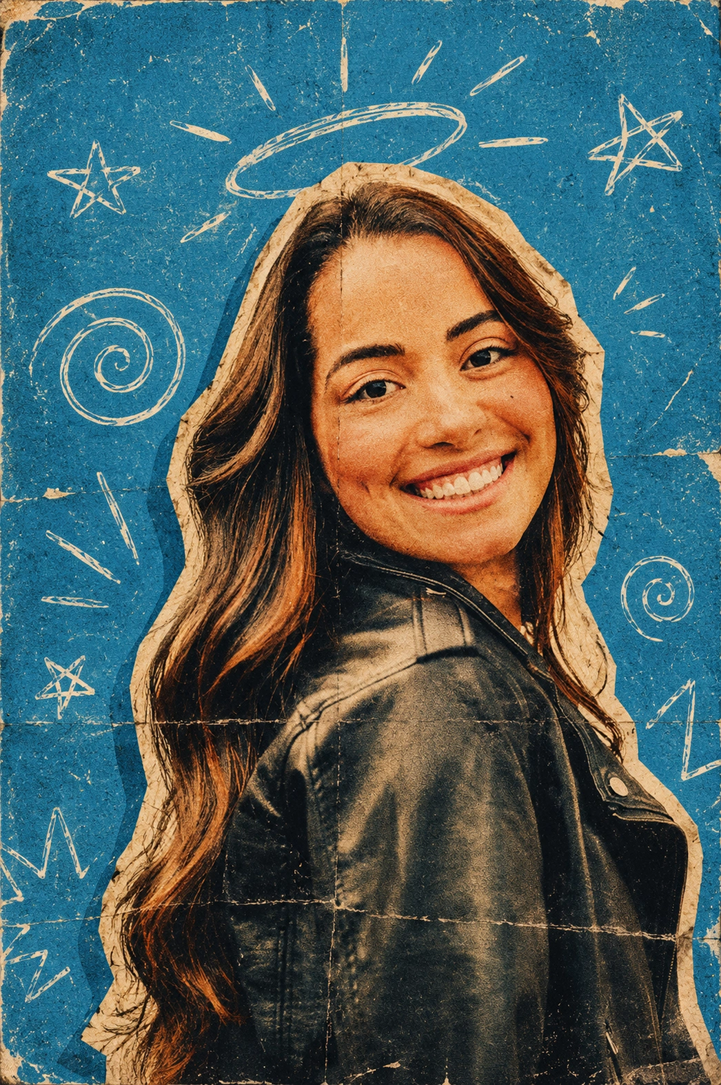 Retro Scrapbook Collage Portrait