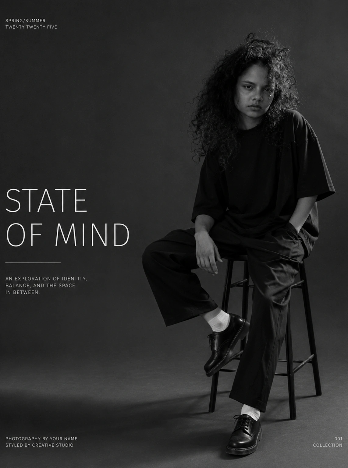 Timeless Black & White Editorial Portrait