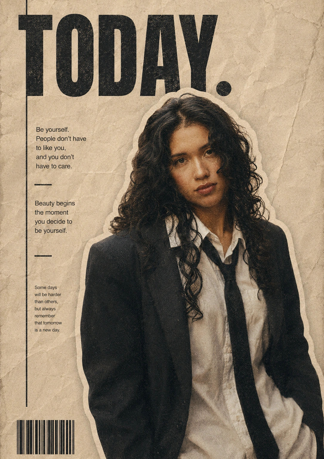 Vintage Editorial Collage Magazine Poster