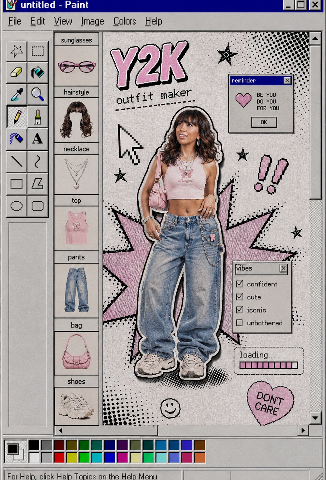 Y2K MS Paint Collage Portrait